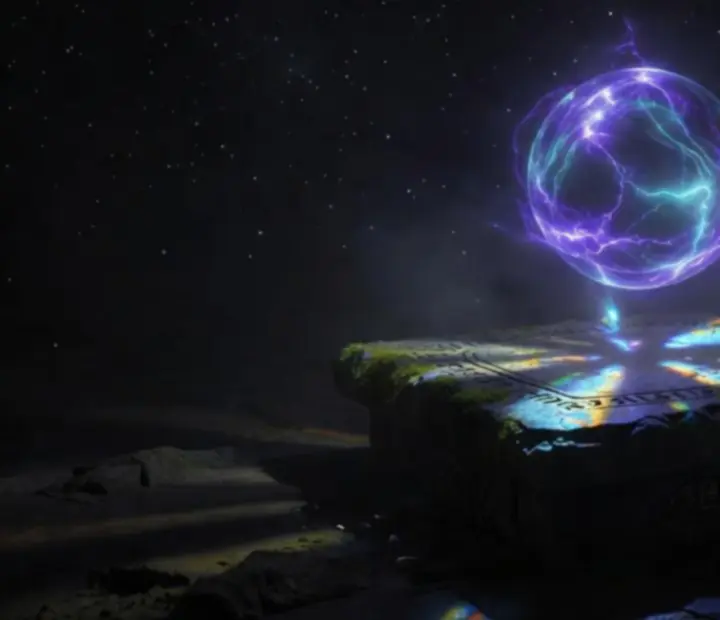 Világító álomenergia-gömb a Dreamwalker sötét világában, amely erőforrást és védelmet ad a játékosnak
